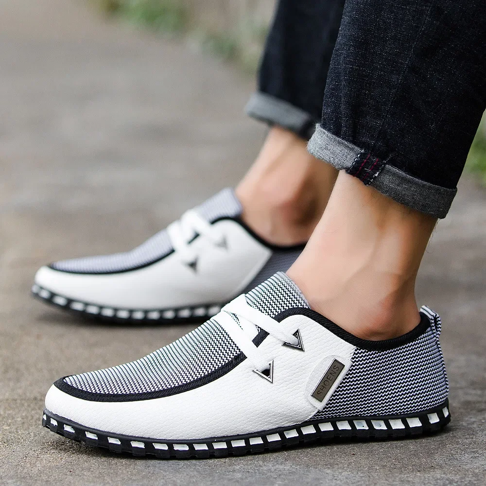 Men Shoes Type - Splicing Men Casual Leather Shoes Fashion