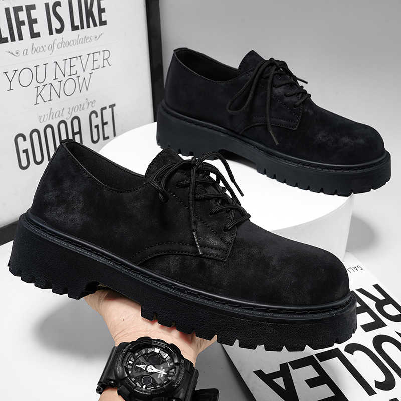 Men Shoes Casual - Round Foot Without Heel Brown Dress