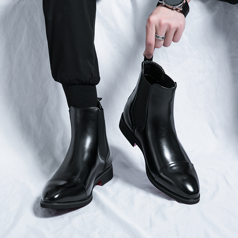 Men Shoes Red Bottom - Autumn winter pointed toed male Boots