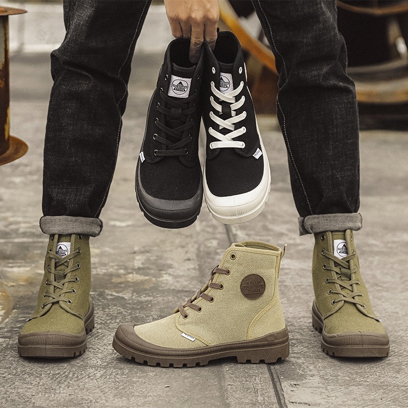 Men'S Shoes Hiking - Men Canvas Shoes Fashion High Top