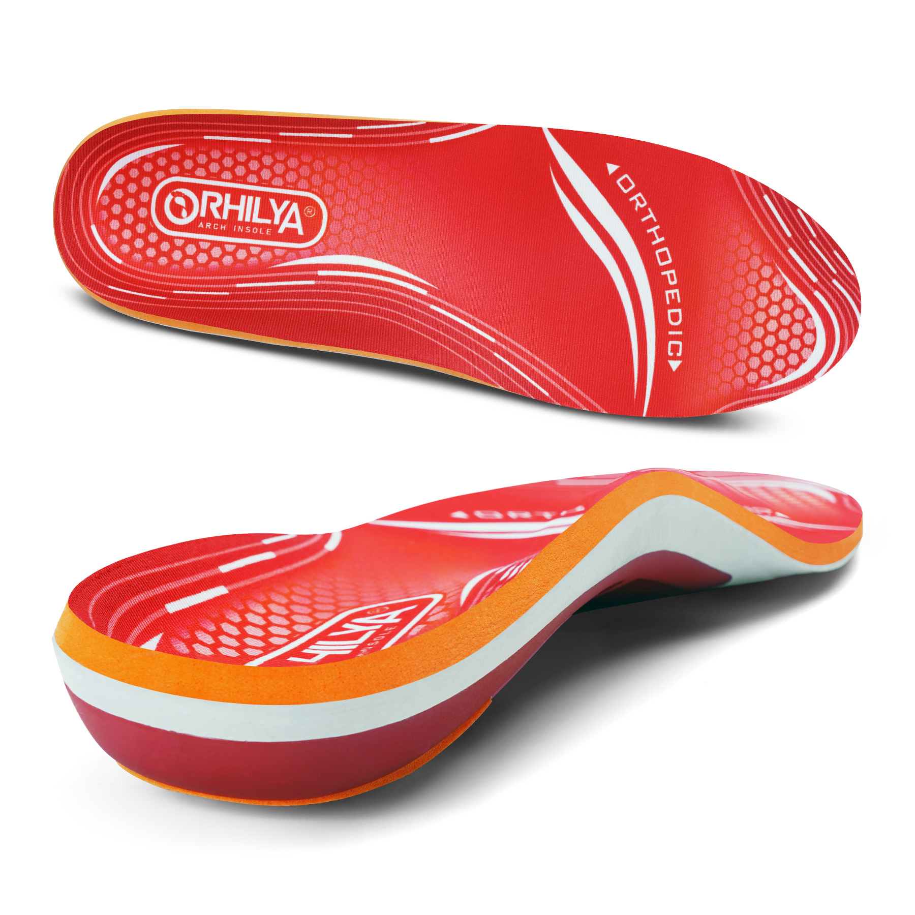 Men Shoes Red Bottom - 220lbs+ Plantar Fasciitis Orthopedic Sport Insole