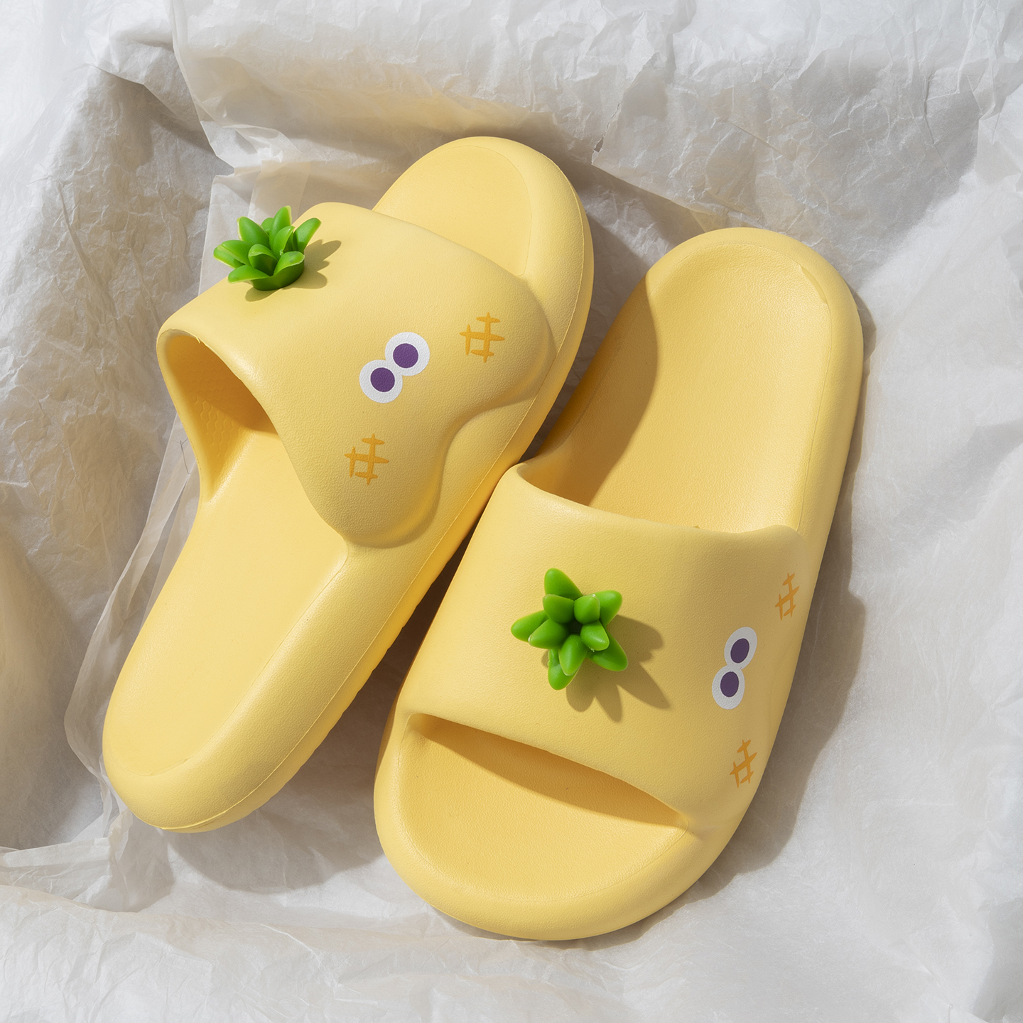 Men Shoes On Cloud - SHAJI Women Cute Pineapple Cloud Slides,