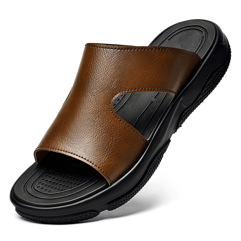 Men's Leather Slide Sandals No - Men'S Shoes Top Brands recension och pris
