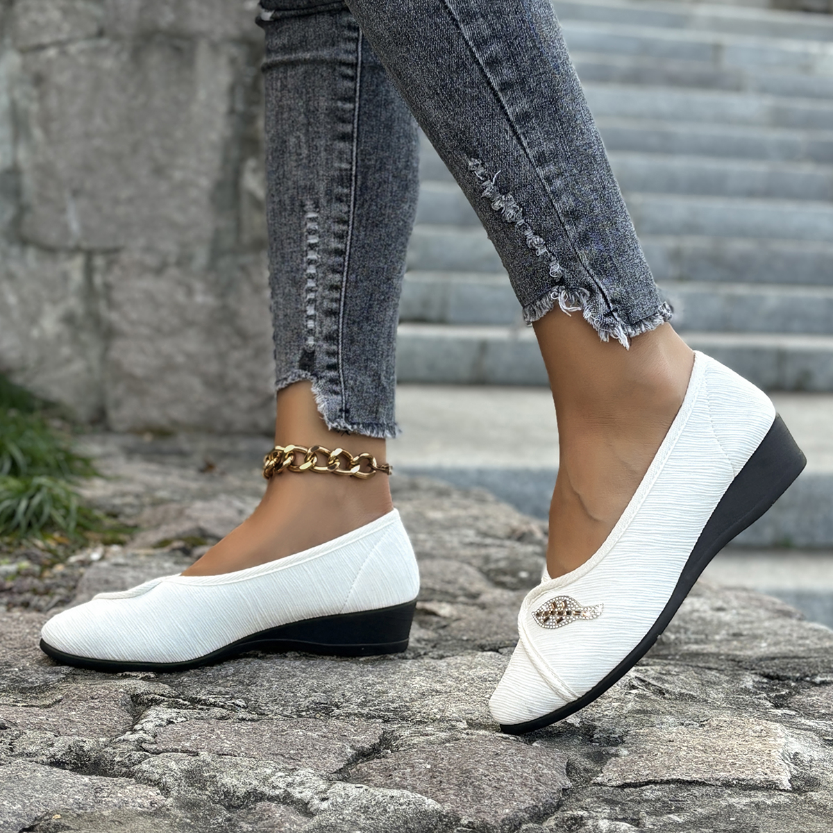 Women's Elegant Rhinestone Fla - Men Shoes Casual recension och pris