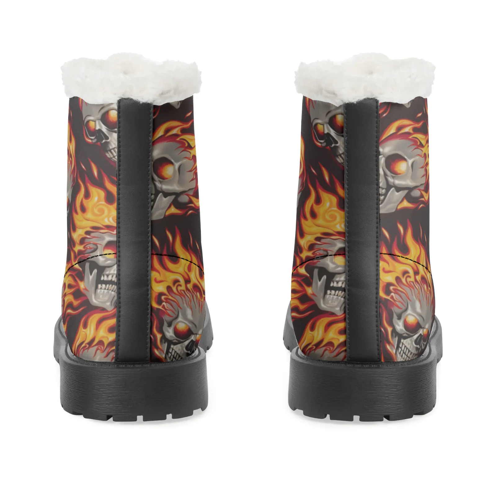 Fire Skull Patterns Snow Boots - Men Shoes Eu To Us Size recension och pris