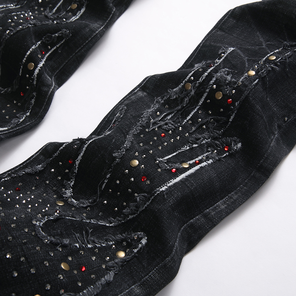 Men Crystal Rivet Stretch Deni - Men Shoes Jeans recension och pris