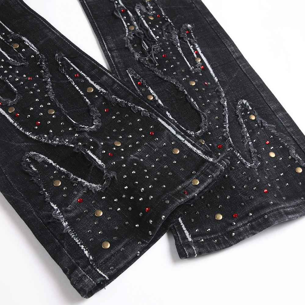 Men Crystal Rivet Stretch Deni - Men Shoes Jeans recension och pris