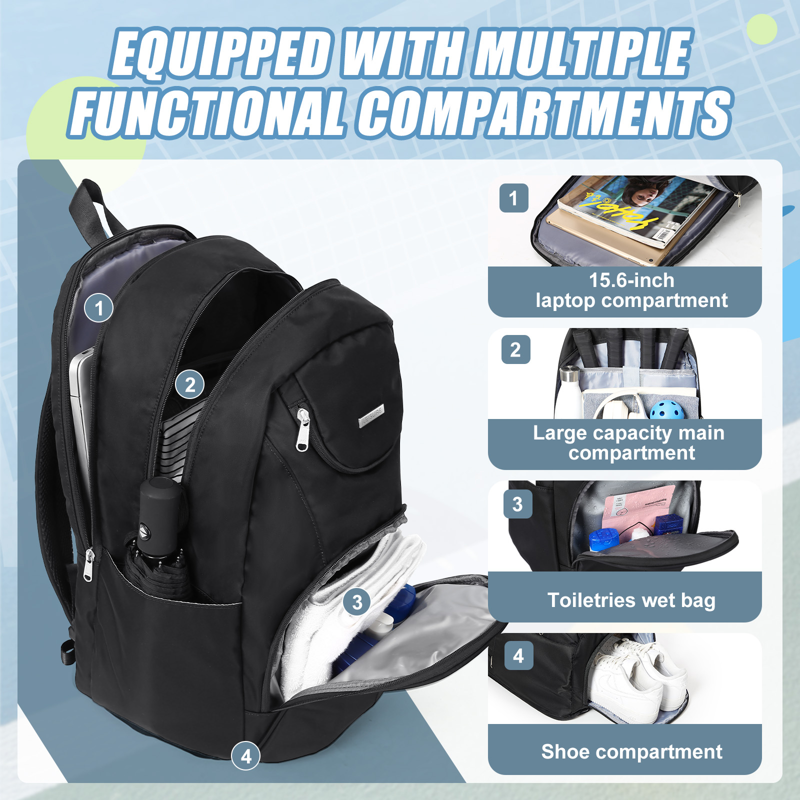 Tennis Bag Tennis Backpack 2 R - Men Shoes Casual recension och pris