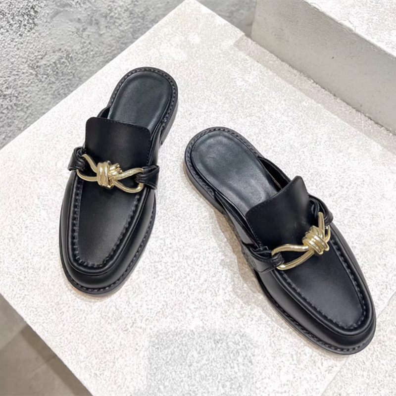 Metal Buckle Half Slippers For - Men'S Shoes Top Brands recension och pris