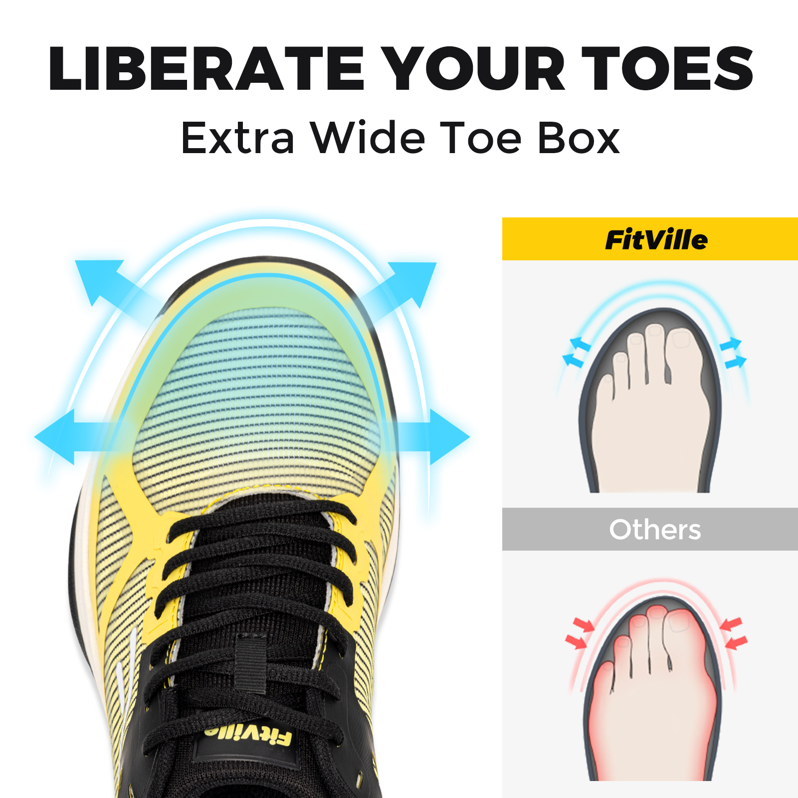 FitVille Wide Pickleball Shoes - Men'S Shoes For Plantar Fasciitis recension och pris