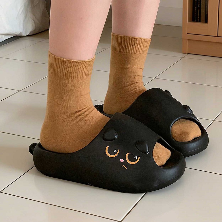 New Black Cat Slippers for Wom - Men'S Shoes With Platform recension och pris