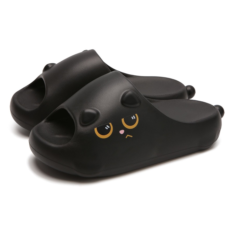 New Black Cat Slippers for Wom - Men'S Shoes With Platform recension och pris