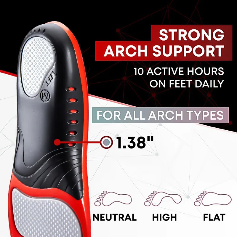 Premium Silicone Gel Insoles f - Men'S Shoes For Plantar Fasciitis recension och pris