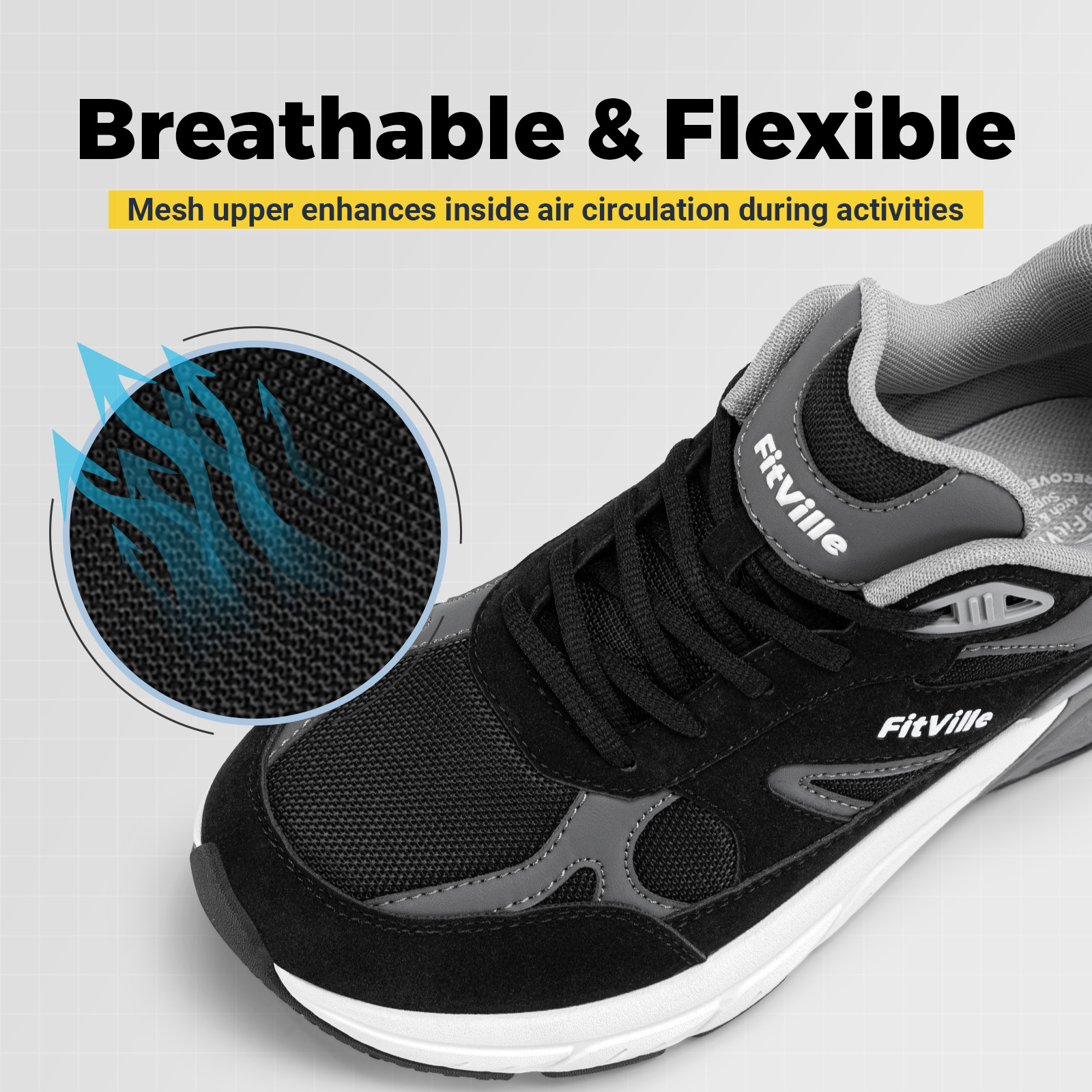 Fitville Walking Shoes Wide Me - Men'S Shoes For Plantar Fasciitis recension och pris