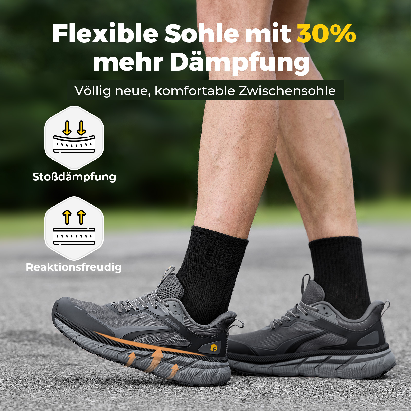 Fitville Extra Wide Running Sh - Men'S Shoes For Plantar Fasciitis recension och pris