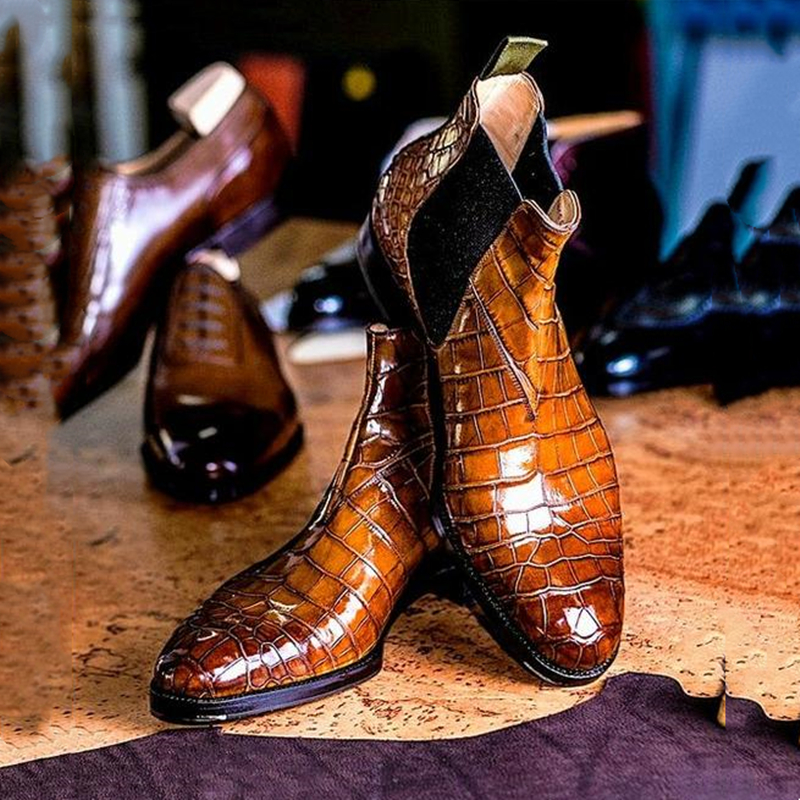 New Brown Chelsea Boots for Me - Men Shoes Red Bottom recension och pris