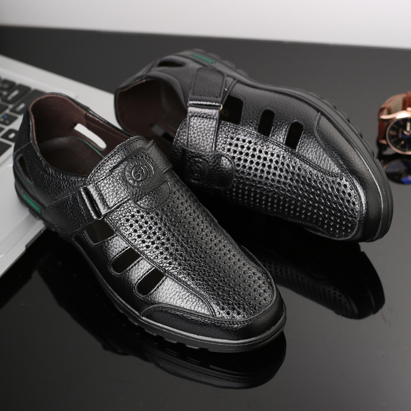 Men's Genuine Leather Sandals  - Men Shoes Eu To Us Size recension och pris