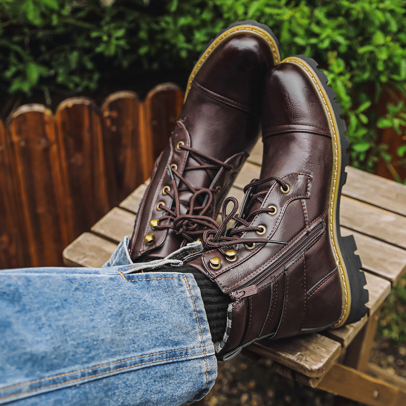 Quality Men Leather Boots Meta - Men Shoes Type recension och pris