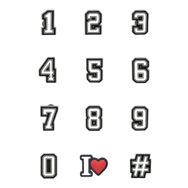 1pcs PVC Number Shoe Charms fo - Men Shoes Jeans recension och pris